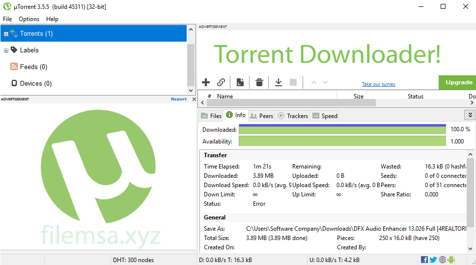 uTorrent downloader